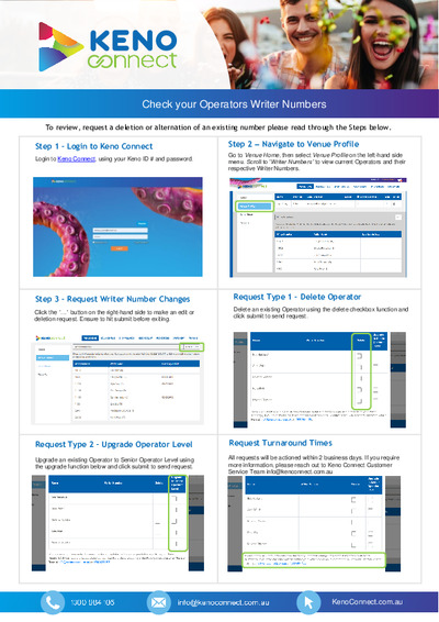 Keno Writer Number Process