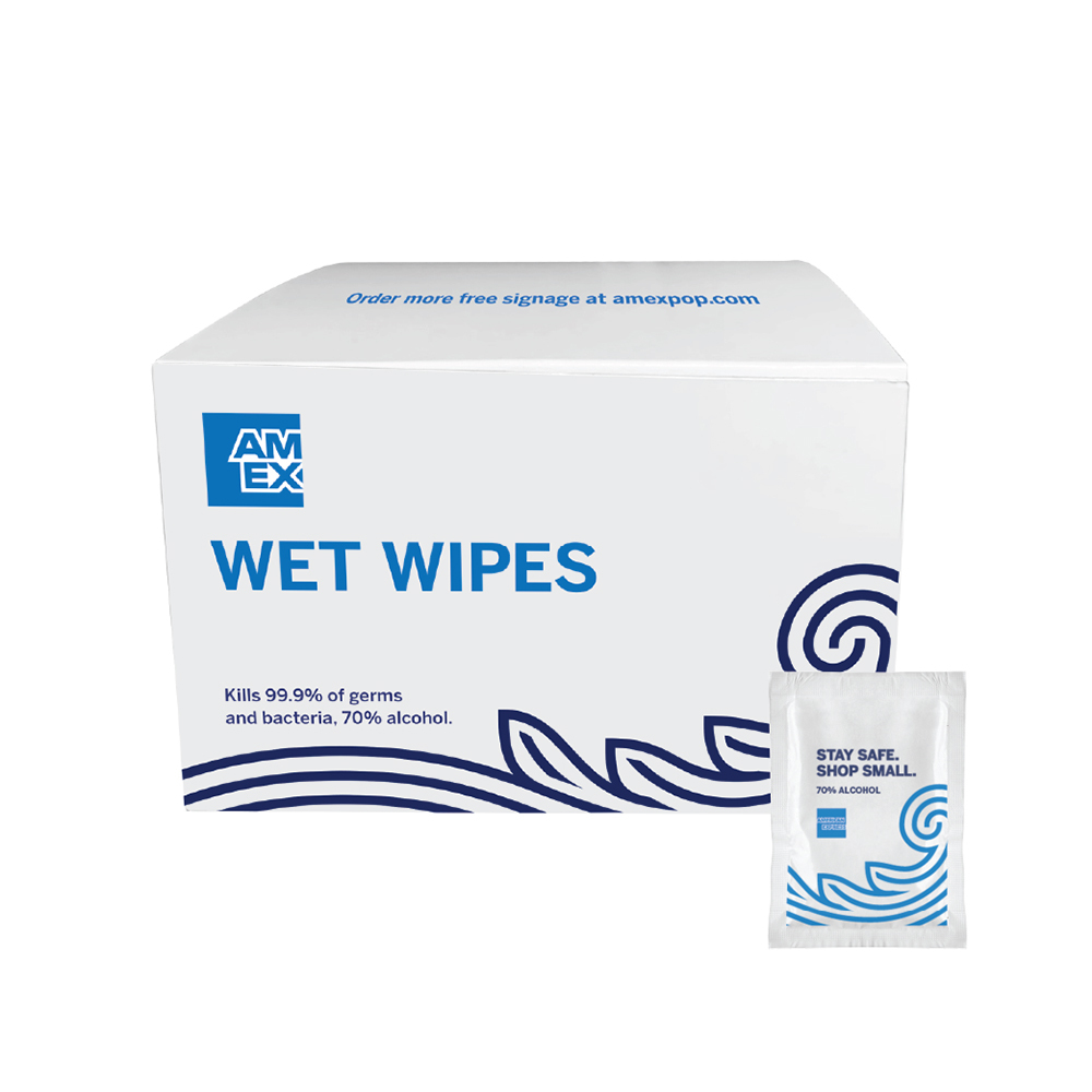Wet wipes box of 50 American Express Signs and Supplies Portal